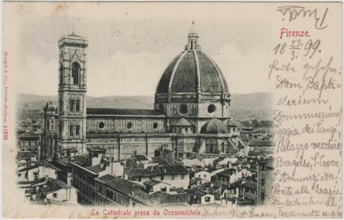 FLORANSA'DAN AVUSTURYA GÖRZ'E POSTADAN GEÇMİŞ KARTPOSTAL 1899. İTALYA PULLU.