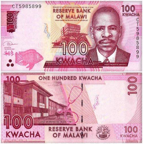Malawi 2020 Yılı 100 Kwacha Yabancı Kağıt Para ÇİL (Unc) Koleksiyon Para