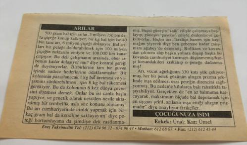 21 Şubat 2006-Orijinal Takvim Yaprağı-Doğum Günü-Söz,Nişan,Nikâh,Düğün ve Önemli Günler Hediyesi-ERAŞ Hizmet Takvimi-Ayet,Hadis (Kasım:106)-Bayburt'un Kurtuluşu(1918)-Arılar-Çocuğunuza İsim-Erkek:Ünal,Kız:Ünsel