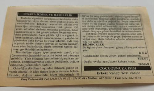 25 Mart 2006-Orijinal Takvim Yaprağı-Doğum Günü-Söz,Nişan,Nikâh,Düğün ve Önemli Günler Hediyesi-ERAŞ Hizmet Takvimi-Ayet,Hadis (Kasım:138)-Kalp Haftası(25-31 Mart)-Sigara İçmek ve Hamilelik-Bilmeceler-Çocuğunuza İsim-Erkek:Vahap,Kız:Vahide