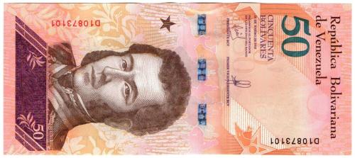 Venezuela 2018 Yılı 50 Bolivar Çil