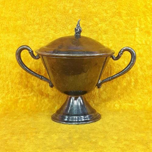 VINTAGE GÜMÜŞ KAPLAMA KAPAKLI METAL ŞEKERLİK