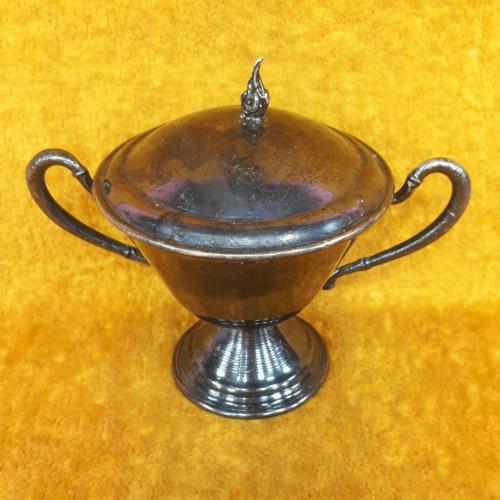VINTAGE GÜMÜŞ KAPLAMA KAPAKLI METAL ŞEKERLİK