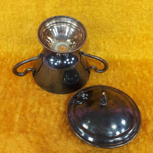 VINTAGE GÜMÜŞ KAPLAMA KAPAKLI METAL ŞEKERLİK