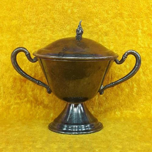 VINTAGE GÜMÜŞ KAPLAMA KAPAKLI METAL ŞEKERLİK