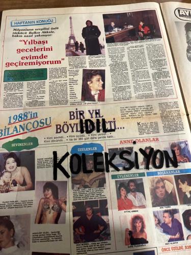 AYNA AKTÜELİTE VE MAGAZİN GAZETESİ - DOĞUM GÜNÜ HEDİYESİ (TURKİSH - NEWSPAPER) - 9 KASIM 1988 - SAYI : 40 - TAM TAKIM 8 SAYFADIR -Hülya Avşar-İbrahim Tatlıses-Seda Sayan-Yüksel Uzel-Zeki Müren-Perihan Altındağ-Selahattin Erköse-İsmail Şencalar-Fahrettin Aslan-Coşkun Sabah-Orhan Gencebay-Neşe Aksoy-Serpil Benay-Vitali Hakko-Ketty Hakko-Vasfi Rıza Zobu-Cem Hakko-Betina Hakko-Tülin Özkan-Kadir Hattat-Erdoğan Demirören-Tülin Demirören-Metin Boysan-Bülent Ersoy-Adnan Hattat-Osman Hattat-Seza Hattat-Emin Hattat-Tamer Özkan-İsmet Özkan-Sevil Özkan-Atilla Uras-Michael Gilfons-Ümran Uras-Neil Brisson-Meg Brisson-Ayşenur Ayman Dargo-Orhan Nilgün Ertahan-Aysan Arcakalı-Belkıs Duru-Deniz Balkoç-Nilgün Esinli-Sibel Turnagöl-Oya Aydoğan-Nükhet Duru-Aytaç Arman-Ahu Tuğba-Tarık Akan-Suna Yıldızoğlu-Zeki Alasya-Yeliz