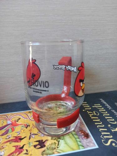 vintage Angry Birds orijinal tutmaçlı cam bardak & 11 cm