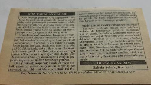 23 Mayıs 2006-Orijinal Takvim Yaprağı-Doğum Günü-Söz,Nişan,Nikâh,Düğün ve Önemli Günler Hediyesi-ERAŞ Hizmet Takvimi-Ayet,Hadis (Hızır:18)-(İbrahim,41)Göz Yaralanmaları-Besin Zehirlenmelerinden Korunun-Çocuğunuza İsim:Erkek:Selçuk,Kız:Selin