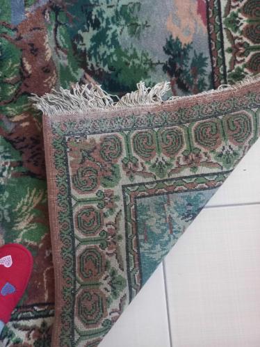 68 ya da 89 nolu isparta  sümerbank sanırım  el dokuma  geyikler konulu duvar halısı  120x160 cm