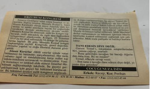 23 Temmuz 2006-Orijinal Takvim Yaprağı-Doğum Günü-Söz,Nişan,Nikâh,Düğün ve Önemli Günler Hediyesi-ERAŞ Hizmet Takvimi-Ayet,Hadis (Hızır:79)-Erzurum Kongresi(1919)-Hatay(Antakya)'ın Anavatana İltihakı(1939)-Erzurum Kongresi-Dans Edesin Diye Değil-Çocuğunuza İsim:Erkek:Recep,Kız:Perihan