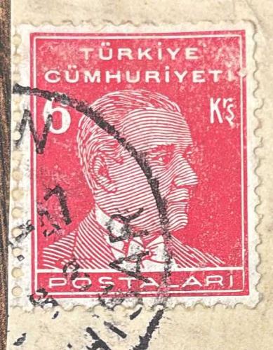 Türk Pulu - Turkish Stamp - Mektup Zarfından Kesilmiş / Postadan Geçmiş Pul Filateli -  DAMGALI - ATATÜRK TEMALI PUL, 6 KURUŞ - Türkiye Cumhuriyeti - NOSTALJİK DOĞUM GÜNÜ HEDİYESİ