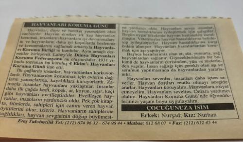 4 Eylül 2006-Orijinal Takvim Yaprağı-Doğum Günü-Söz,Nişan,Nikâh,Düğün ve Önemli Günler Hediyesi-ERAŞ Hizmet Takvimi-Ayet,Hadis (Hızır:152)-Dünya Hayvanları Koruma Günü-Samsun'un Kurtuluşu(1919)-Hayvanları Koruma Günü-Çocuğunuza İsim:Erkek:Nurşad,Kız:Nurhan