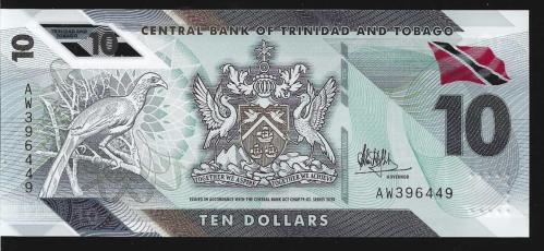 ** TRİNİDAD ve TOBAGO ( 10 * DOLLARS ) 2020 * PLASTİK - ÇİL
