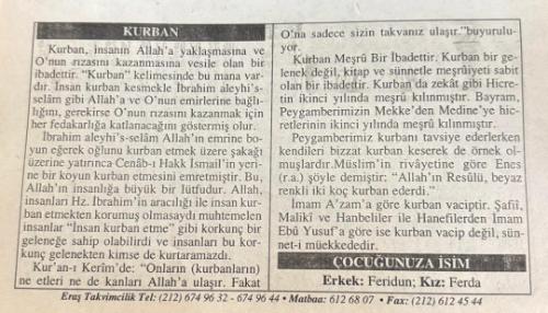 26 Aralık 2006-Orijinal Takvim Yaprağı-Doğum Günü-Söz,Nişan,Nikâh,Düğün ve Önemli Günler Hediyesi-ERAŞ Hizmet Takvimi-Ayet,Hadis (Kasım:49)-Uluslararası Takvim ve Saatin Ülkemizde Kabulü(1925)-Kurban-Çocuğunuza İsim:Erkek:Feridun,Kız:Ferda