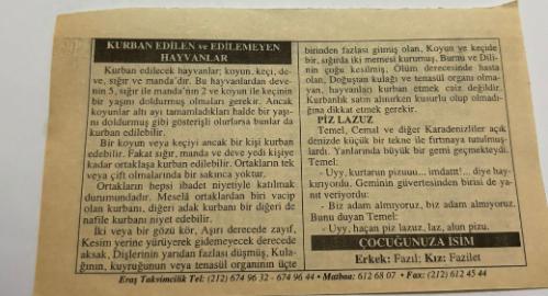 29 Aralık 2006-Orijinal Takvim Yaprağı-Doğum Günü-Söz,Nişan,Nikâh,Düğün ve Önemli Günler Hediyesi-ERAŞ Hizmet Takvimi-Ayet,Hadis (Kasım:52)-(Yarın sabah namazını müteakip ''Teşrik Tekbirleri'' başlayacaktır)-Kurban Edilen ve Edilemeyen Hayvanlar-Piz Lazuz-Çocuğunuza İsim:Erkek:Fazıl,Kız:Fazilet