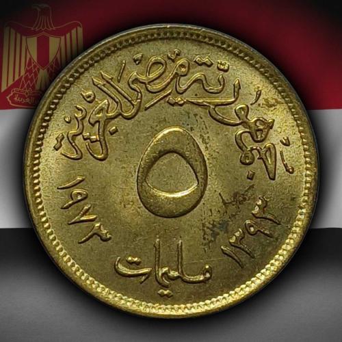 Mısır 1973 Yılı 5 Milliem ÇİL (+)