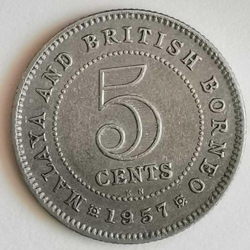 MALAYA VE İNGİLİZ BORNEO  1957  5 CENT