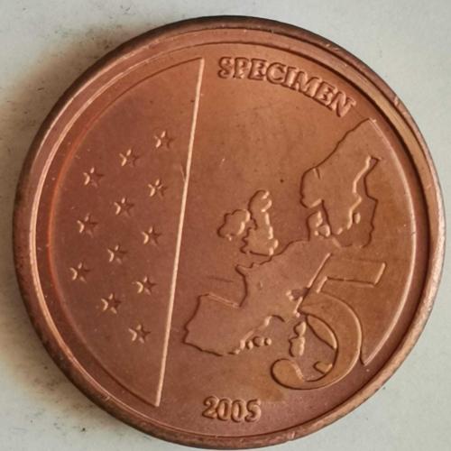 SPECIMEN  VATİKAN  2005    5  EUROCENT  GERÇEK OLMAYAN FANTAZİ PARA