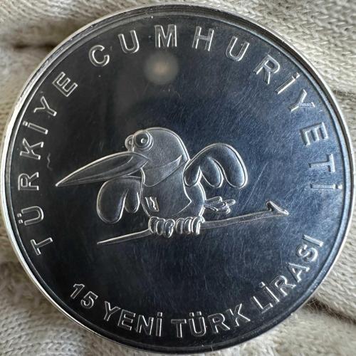 Türkiye 15 Yeni Türk Lirası 2005. 925 Ayar Gümüş.  Sertifikalı, Proof Baskı, Nadir (5.000 Ad Basım) 23. Universiade 2005 İzmir. 1368 Sıra Nolu.