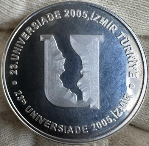 Türkiye 15 Yeni Türk Lirası 2005. 925 Ayar Gümüş.  Sertifikalı, Proof Baskı, Nadir (5.000 Ad Basım) 23. Universiade 2005 İzmir. 1368 Sıra Nolu.