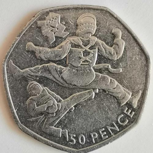 İNGİLTERE   2011    50  PENCE  HATIRA  XXX. Yaz Olimpiyatları, Londra 2012 - Taekwondo