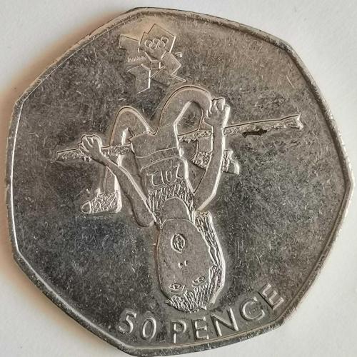 İNGİLTERE   2011    50  PENCE  HATIRA  XXX. Yaz Olimpiyatları, Londra 2012 - Atletizm