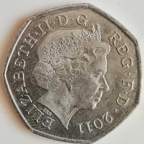 İNGİLTERE   2011    50  PENCE  HATIRA  XXX. Yaz Olimpiyatları, Londra 2012 - Atletizm