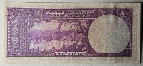 2.Emisyon 1.Tertip İnönü 1 Lira Çok Çok Temiz++ Natural Kondisyonda Eski Para