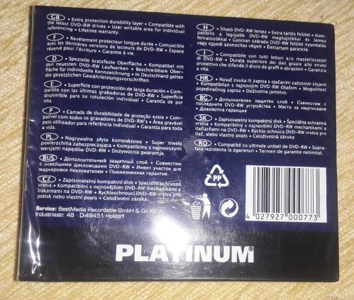 PLATINUM DVD RW 4.7 GB BOŞ YENİ 5 ADET-ORJİNAL AMBALAJINDA