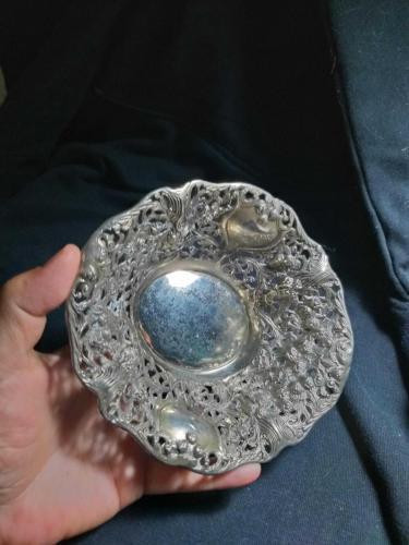 İşlemeli Alman gümüş kaplama şekerlik