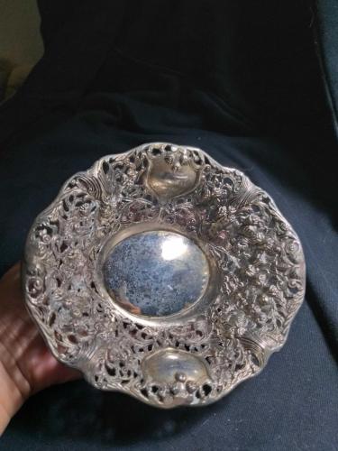 İşlemeli Alman gümüş kaplama şekerlik