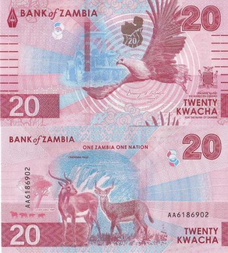 Zambiya 2024 Yılı 20 Kwacha Yabancı Kağıt Para Çil ( UNC ) Koleksiyon Para