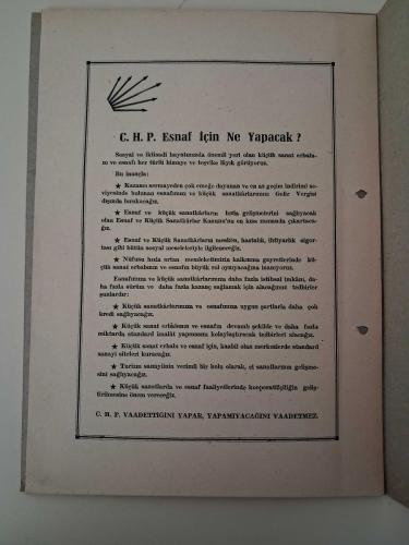 ( CHP ) C.H.P. Esnaf İçin Ne Yapacak? parti broşürü ( 1967 )