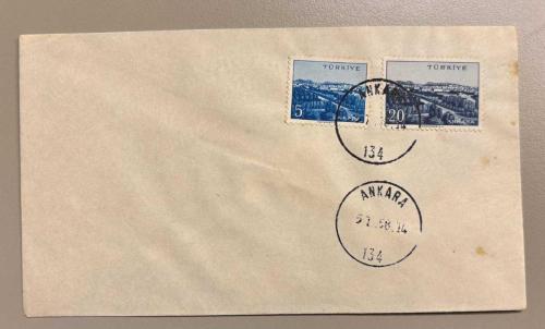 1958 FDC MEMLEKET SERİSİ ANKARA PULU ANKARA DAMGASI