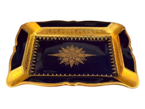 limoges el boyama porselen küllük kül tablası - 13 cm 10 cm