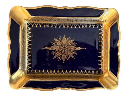 limoges el boyama porselen küllük kül tablası - 13 cm 10 cm