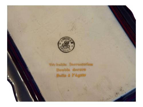 limoges el boyama porselen küllük kül tablası - 13 cm 10 cm