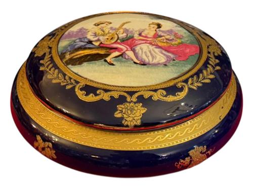 limoges el boyama büyük boy porselen bonboniyer - 17 cm 6,5 cm