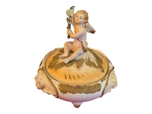 1900 başları fransız el boyama seramik bonboniyer - 13 cm 14 cm