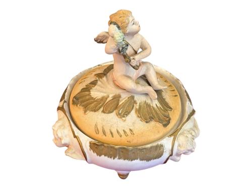 1900 başları fransız el boyama seramik bonboniyer - 13 cm 14 cm