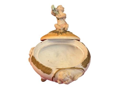 1900 başları fransız el boyama seramik bonboniyer - 13 cm 14 cm