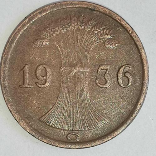 ALMANYA  1936 G      1  PFENNIG