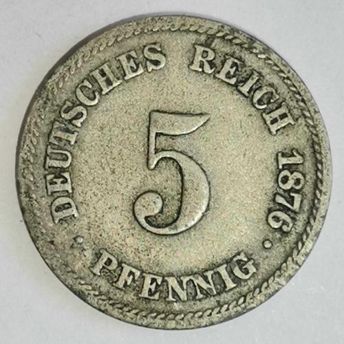 ALMANYA  1876 A     5  PFENNIG