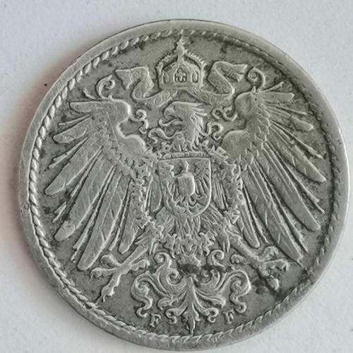 ALMANYA  1906 F      5 PFENNIG