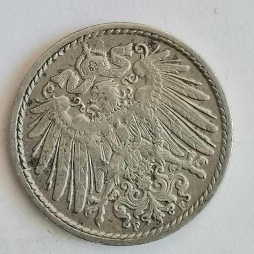 ALMANYA  1910  F          5  PFENNIG