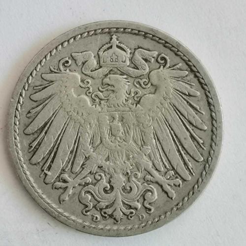 ALMANYA  1902 D          5  PFENNIG