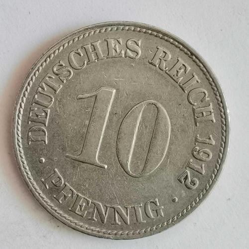 ALMANYA  1912 D          10  PFENNIG