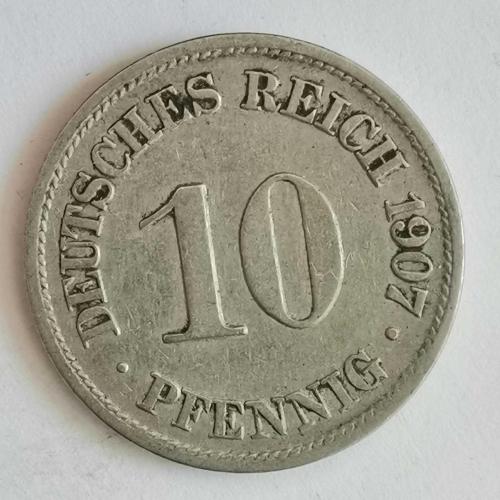 ALMANYA  1907 A          10  PFENNIG