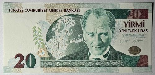 8. Emisyon 20 YTL Yeni Türk Lirası C11 518804 Çil Kondisyonda Koleksiyonluk Eski Para