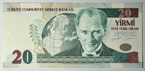 8. Emisyon 20 YTL Yeni Türk Lirası D83 816002 Çil Kondisyonda Koleksiyonluk Eski Para